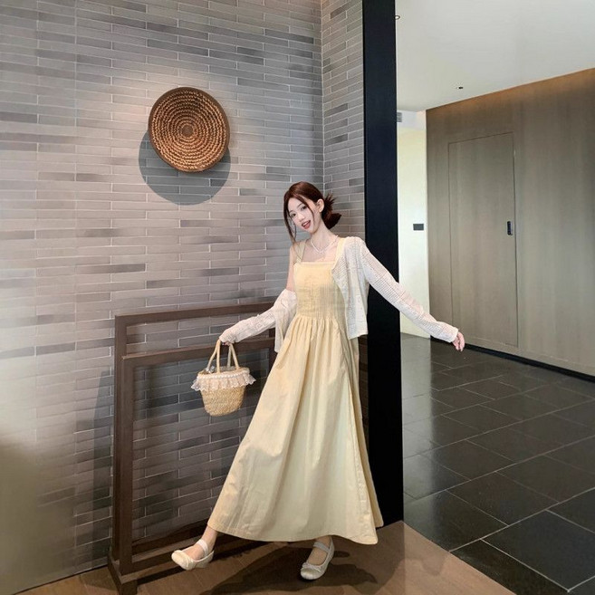 린넨 여름 팔뚝살커버 시원한 여성 긴팔 가디건 비치 바캉스룩 라운드넥 살안타템