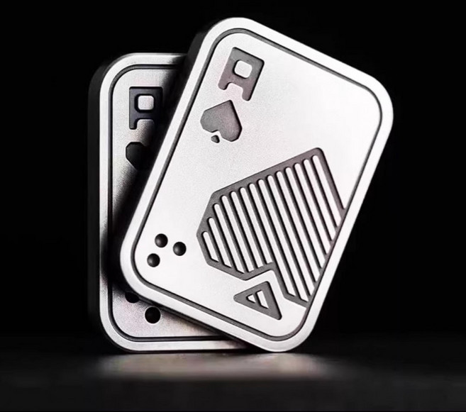 슬라이더 피젯토이 포커 게임 셔플 카드, 1개, 노A 푸시카드 2단계 실버 체인백