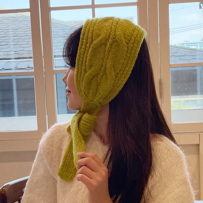 캡조아 울 꽈배기 귀도리 겨울 여성 방한 뜨게 니트 귀마개
