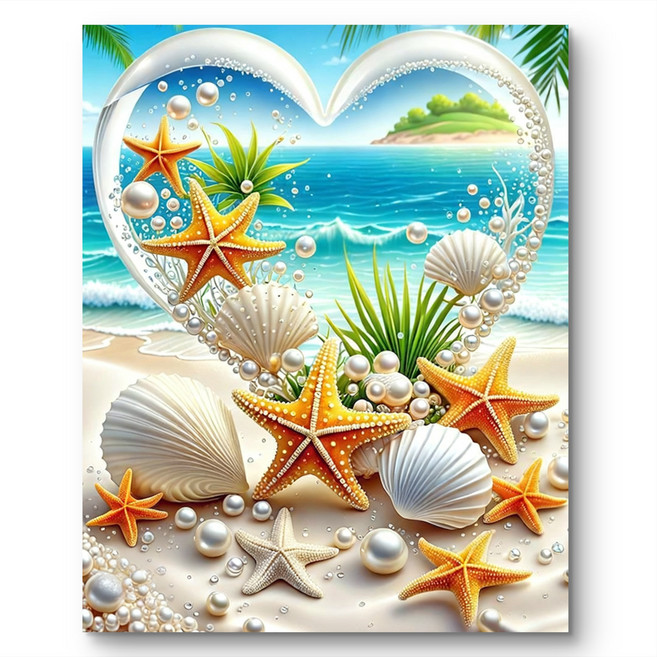 서은이네 보석십자수 캔버스형 DIY 구슬 비즈 십자수 액자형 40x50cm, 1세트, AUUS15