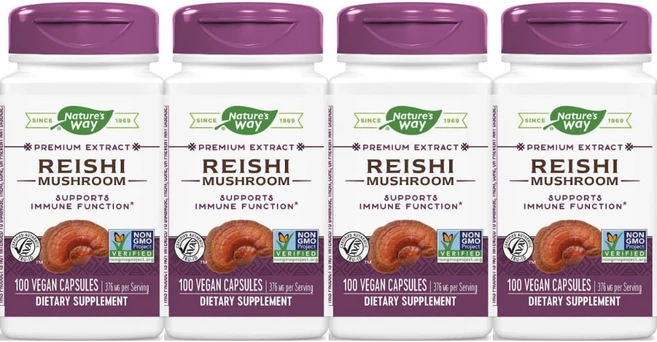 네이처스웨이 프리미엄 추출물 영지버섯 188mg, 4개, 100정 - 쿠팡