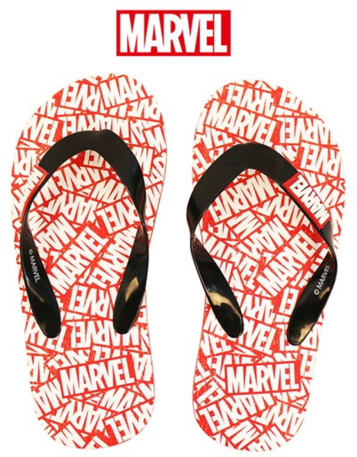 마블 로고레드 발편한 쪼리 슬리퍼 빅사이즈315 비치샌들 슈즈