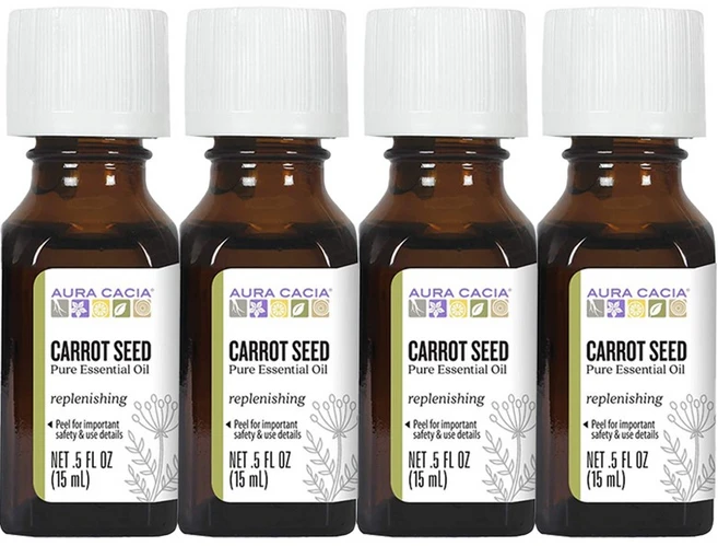 아우라카시아 리프레니싱 퓨어 에센셜 오일 당근 씨앗, 15ml, 4개 - 쿠팡
