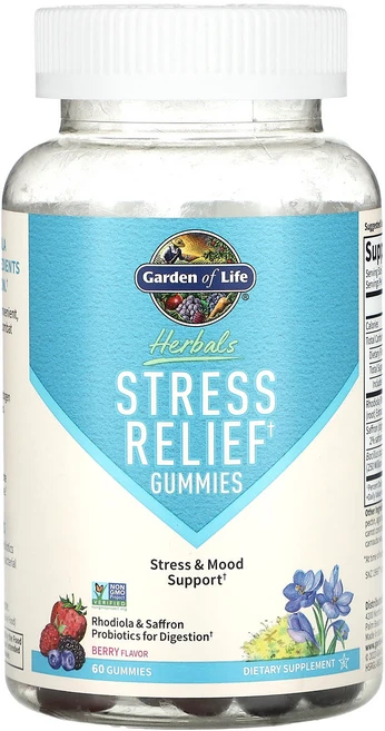 Garden of Life Herbals 스트레스 릴리프 구미젤리 베리 구미젤리 60개, 60정 - 쿠팡