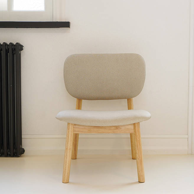 헤이즐 원목 식탁 낮은 의자 원통형_내추럴, 내추럴-1인의자