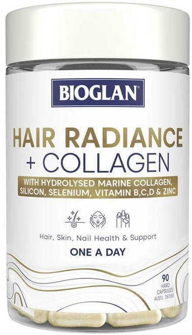 호주 바이오글랜 Bioglan 헤어 래디언스+마린 콜라겐 90정 Bioglan Hair Radiance + Collagen 90 Capsules, 1개 - 쿠팡