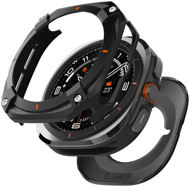 별다섯 갤럭시 워치 메탈 프레임 케이스 커버, 블랙U