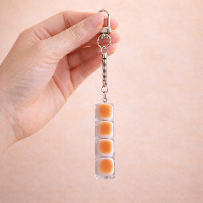 노릇노릇 식빵 키캡 키링 기계식 청축 스위치 딸깍이 폰키링 폰꾸 백참 참장식 열쇠고리 가방