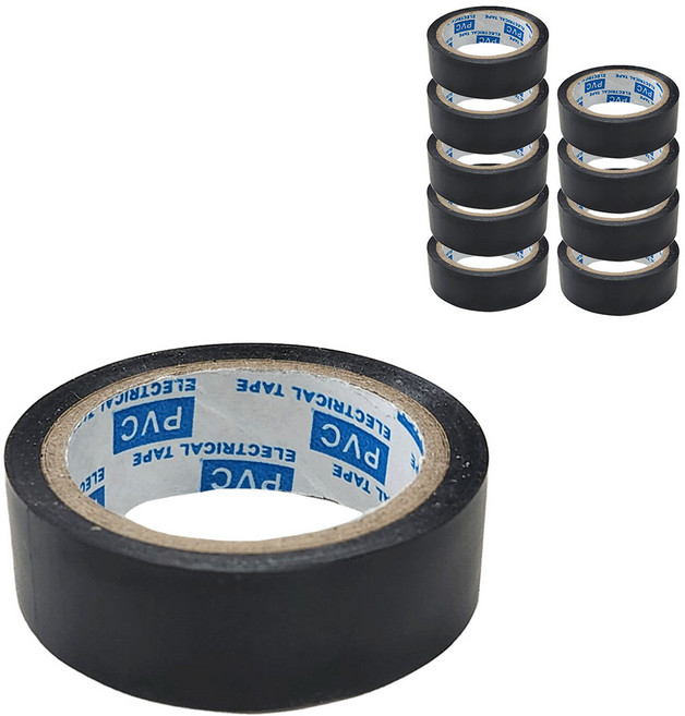 살림모아 전기 절연테이프 블랙, 10개