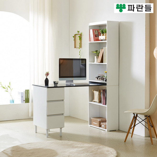 파란들가구 E0목재 LPM 서랍형 1000/1200 h형책상 학생책상, 오크, 1000