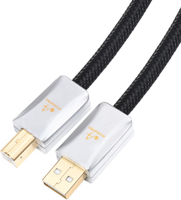 ATAUDIO 하이파이 USB 오디오 케이블 DAC 믹서용 하이 퀄리티 타입 A-B 6N OCC 코어 3u 금도금 플러그 C타입 A-A 케이블, 01 type  A-B_06 0.75m, 한개옵션2