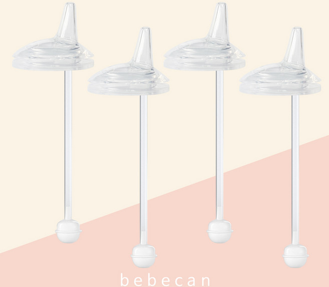 베베캔 스파우트 추빨대세트 (+빨대세척솔) / 더블하트 젖병빨대 스펙트라 마더케이 호환, 4개, 스파우트 빨대