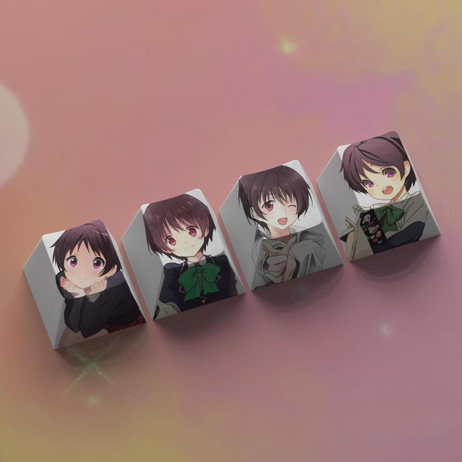 애니 캐릭터 PBT 키캡 기계식 키보드 커스텀 텐키리스 스타일링 입사 선물 특수 반투명, 5. 4pcs