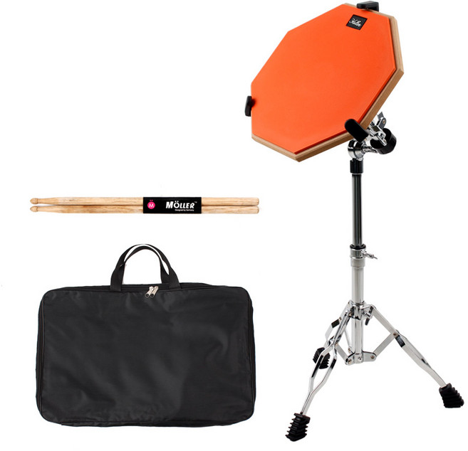 뮐러악기 12인치드럼연습패드 드럼패드세트 드럼스틱, 12인치드럼연습패드 블랙, 1개