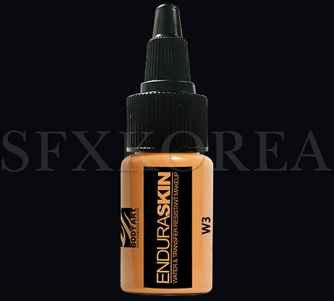 SFXKOREA/특수분장 물감 EBA.엔듀라(Endura)_스킨_웜톤/에어브러쉬물감 알콜베이스 특수분장재료 할로윈 분장재료 바디페인팅 페이스페인팅 타투 커버 문신 가리기 메이크업, 1oz, EBA.엔듀라_스킨_W3, 1개