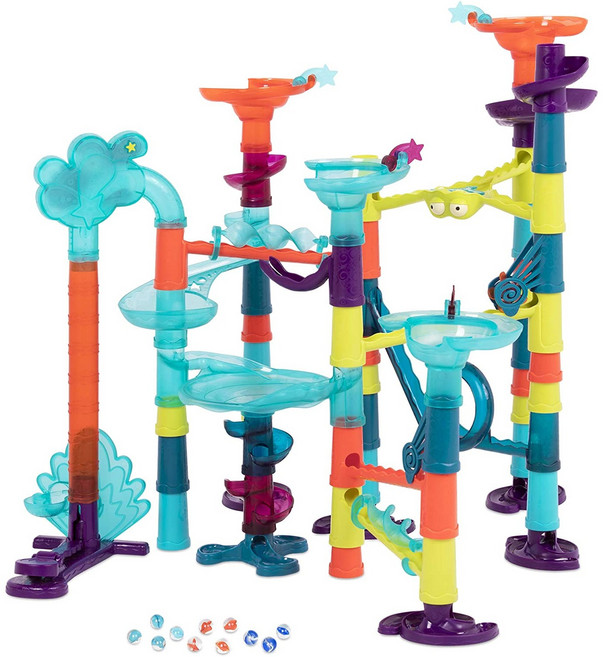 [브랜드B] 라이트 마블런 레일 블록 교육완구 B. toys by Battat Marble Run Toy Set - 62 Piece Educational Building Toy, 1개