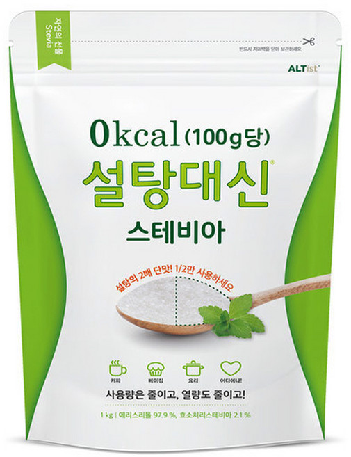 설탕대신 스테비아 대용량 에리스리톨 효소처리 설탕대체 1kg, 1개