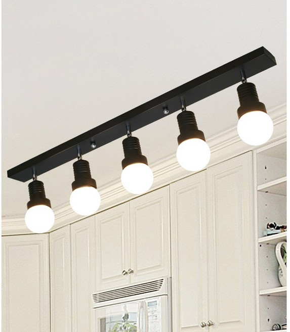 송이 5등 블랙 화이트 직부 주방등