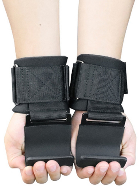 키밍 헬스 스트랩 후크리프팅 손목밴드 운동 보호대 손목랙 2p, 1세트, 블랙 2p