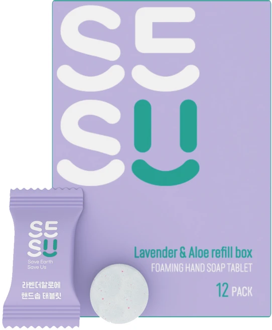 세수 타블렛 핸드워시 손세정제 리필팩 라벤더알로에, 12개, 250ml - 쿠팡