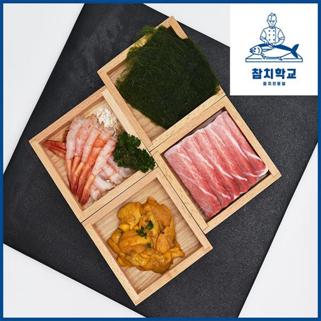 참치학교 프리미엄 홈마카세 세트(참다랑어중뱃살단새우성게알), 1개, 단품