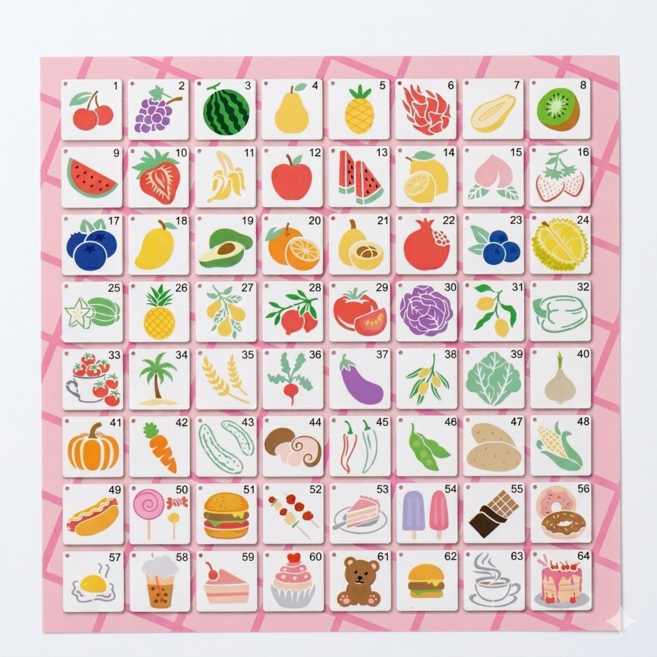 제니미엘 DIY 스텐실 도안 채소 과일 음식 디저트 베이커리 쿠키, 1개