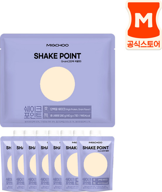 미아추 쉐이크포인트 곡물맛, 7개, 40g