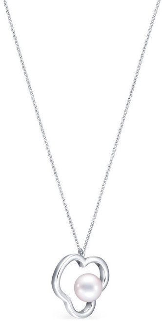 타사키 챈츠 18K 화이트 골드 시그니처 아코야 펄 네크리스