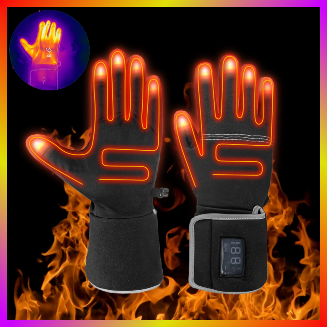 [최신형] 히트맨 손가락 끝까지 따뜻해지는 25단 온도 조절 배터리 충전식 휴대용 겨울철 초경량 방풍 발열장갑