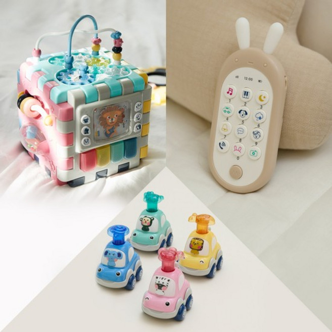 [CJ 단독구성] 국민육아템 6in1 변신큐브+아기 핸드폰+푸시 자동차세트, 상세설명 참조, 변신큐브+핸드폰+푸시 자동차