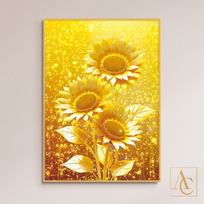 황금 해바라기 액자 그림 풍수 돈들어오는 거실 인테리어 10종(1-7번), 4. 골드대박 트리오