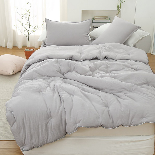 아이리스 자수 차렵이불 베개커버 세트 국산 SS Q 싱글 퀸 워싱 무지