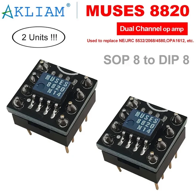 AkLIAM 2개 원본 JRC Muses8820 Op 앰프 SOP8에서 DIP8로 고품질 오디오 듀얼 연산 증폭기, 01 빠른  Mainland, 01 Muses8820 Sop to Dip