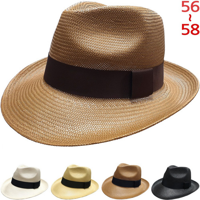 이럭셔리클럽 고급형 넓은(7cm)챙 밀짚 중절모 페도라 여행 캠핑 골프 남자 여자 여름 모자 파나마햇-CAP250351