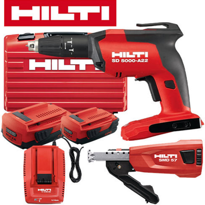 HILTI 힐티 22V 충전매거진 SD5000-A22 풀셋트 (2.6배터리2개 충전기1개 세트 + 메거진 SMD57), 1개