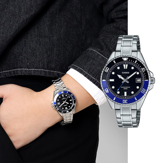 백화점AS가능 카시오 NEW 미니 청새치 36mm 메탈시계 MDV-10D-1A2VDF 지코스모 제품