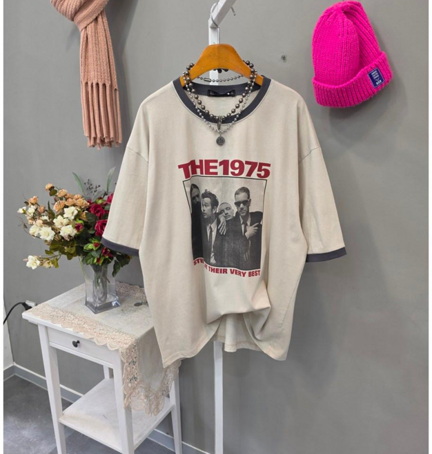 베스트 라운드배색 링거 박스 반팔티