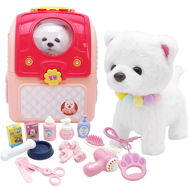 비앤씨 아기강아지 포포 작동동물인형, 290mm, 혼합 색상, 1개