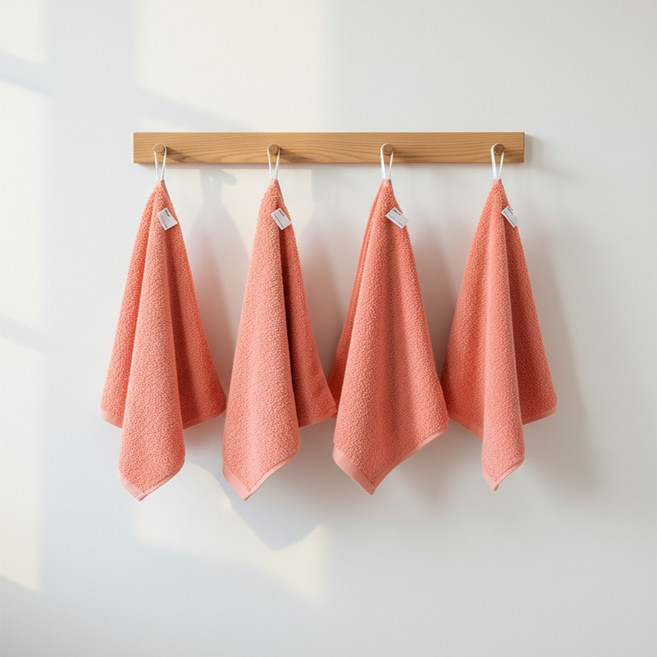 보드라미 40수 코마사 스테이 고리 핸드타올 고리수건 5장 어린이집 유치원, 딥핑크, 5개