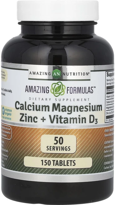 Amazing Nutrition 칼슘 마그네슘 아연 + 비타민D3 150정, 1개 - 쿠팡
