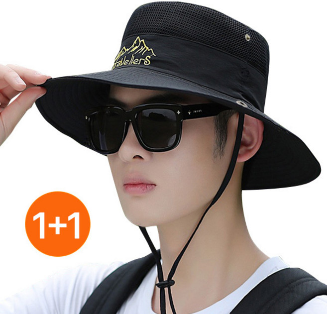 1+1 트래블러 자외선차단 챙모자 남여공용 여름 사파리 정글모 작업모
