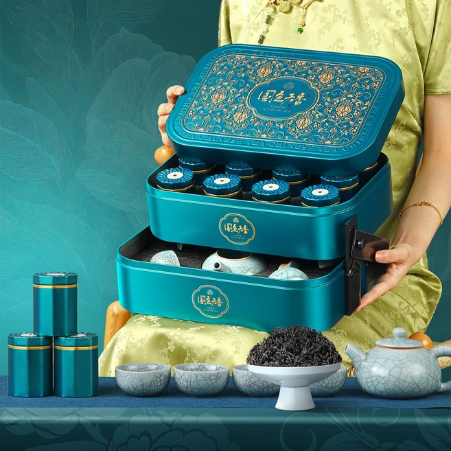 중국 3대 정산소종 특급 홍차 다기세트 찻잔 선물세트, 12개입, 12.5g, 1세트
