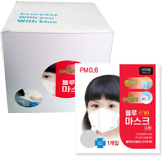 블루 본 블루본투디(KF80)(소형)(백색), 50매, 1개입, 백색