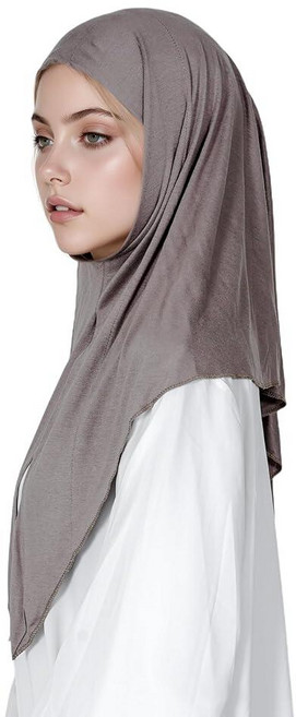 Jazvano Instant Hijab for Muslim Women Solid Color Khimar for Women Modest Islamic Headwear One Si
