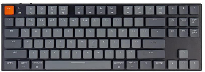 Keychron K1 텐키리스 레이아웃 87키 울트라 슬림 블루투스 무선/USB 유선 기계식 키보드 로우 프로파일 게이트론 레드 스위치 화이트 LED 백라이트 맥 윈도우 버, Keychron K1, 텐키리스 레이아웃 87키 울트라