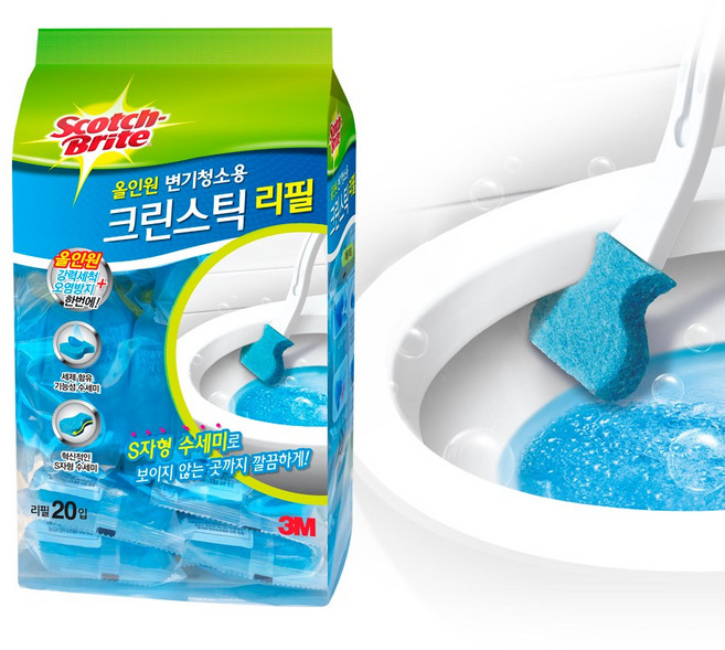 [3M] 크린스틱 올인원 변기청소 리필 20입, 1개