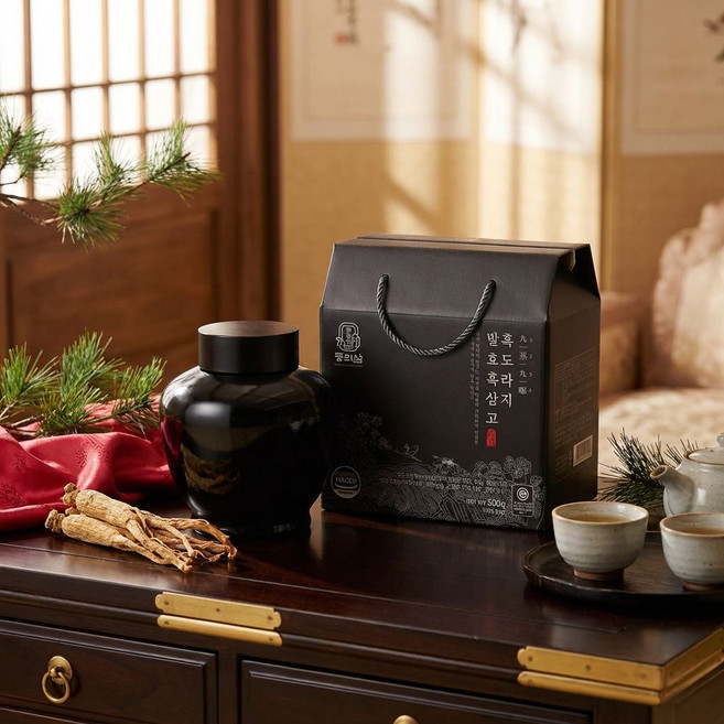 동의삼 국내산 발효흑삼 농축액기스 부모님생신선물 선물용패키지 대마종자유 무료증정, 500g, 3개
