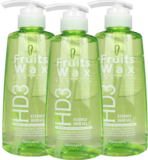 과일나라 후르츠왁스 케라틴 에센스 헤어젤 500, 500g, 3개
