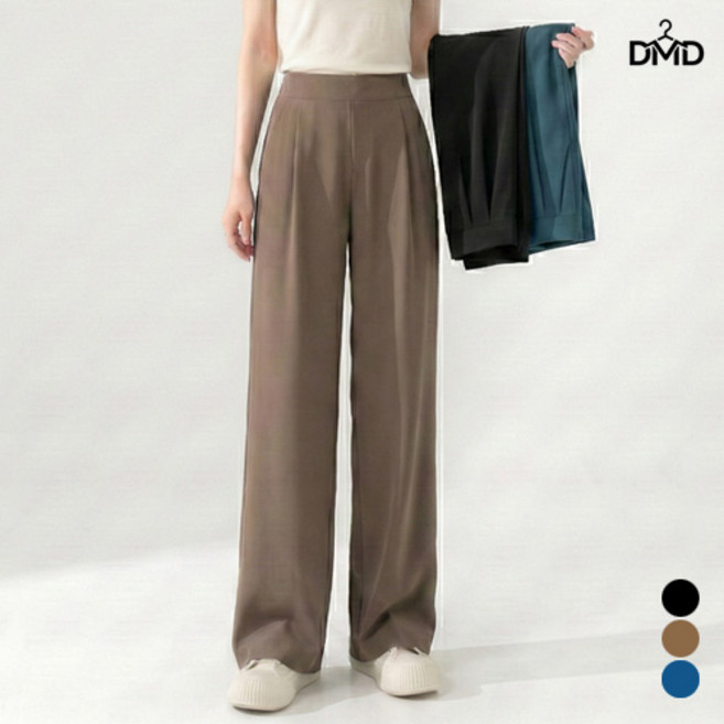 다몬딱 여성 바지 하이웨스트 밴딩 여자 팬츠