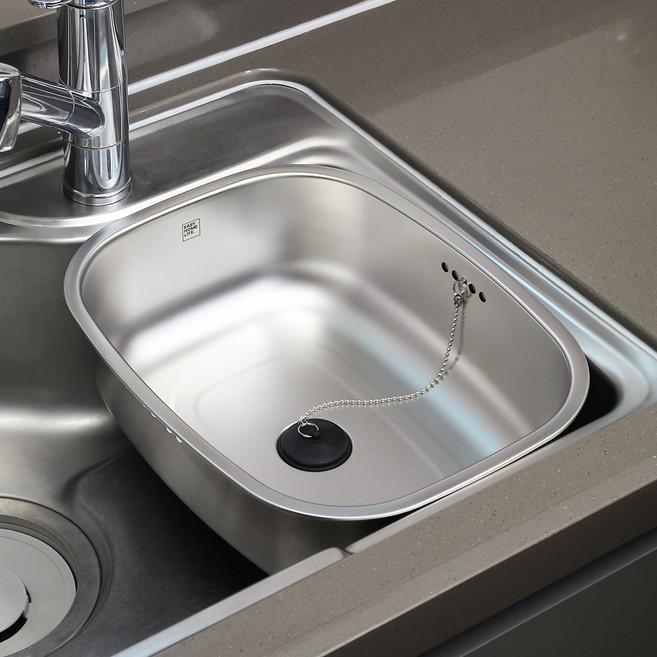 이지홈라이프 스텐 설거지통 설겆이통 싱크대 젖병 설거지볼, 실버, 1개